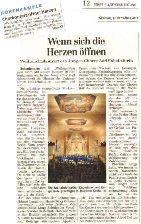 Weihnachtskonzert 2007